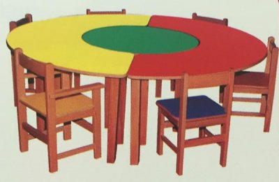 Kreş Daire Masa Seti - 3 Parça